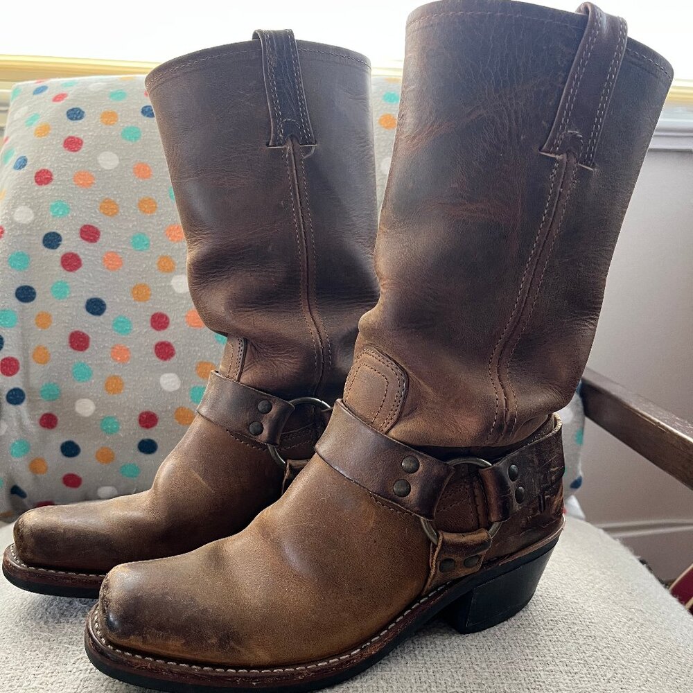 Frye Boots- Brown 12R Harness Style